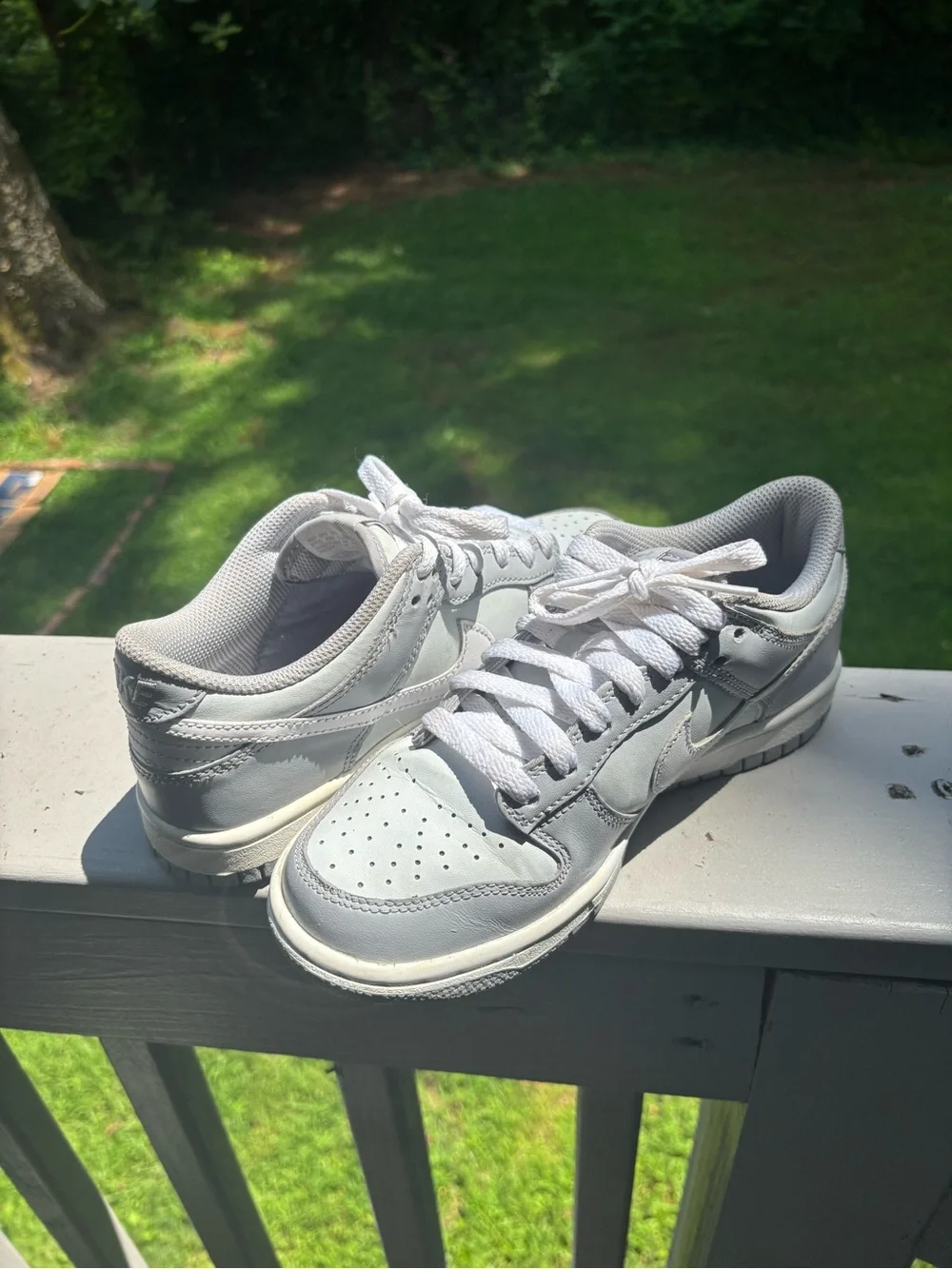 Nike Kids White and Light Gray Low-Top Sneakers